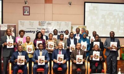 Members of the World Agriculture Forum (WAF) Kenya Country Council during the official launch at the International Livestock Research Institute (ILRI) campus in Nairobi.