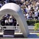 People lay flowers at the Cenotaph for the Atomic Bomb Victims following the Peace Memorial Ceremony in Naka Ward, Hiroshima, Japan, August 6, 2026. (Photo via social media)