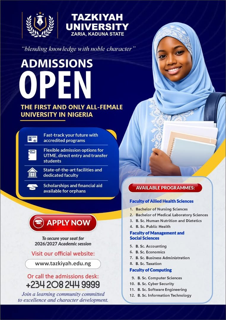 All-Female Tazkiyah University Announces 20262027 Admissions